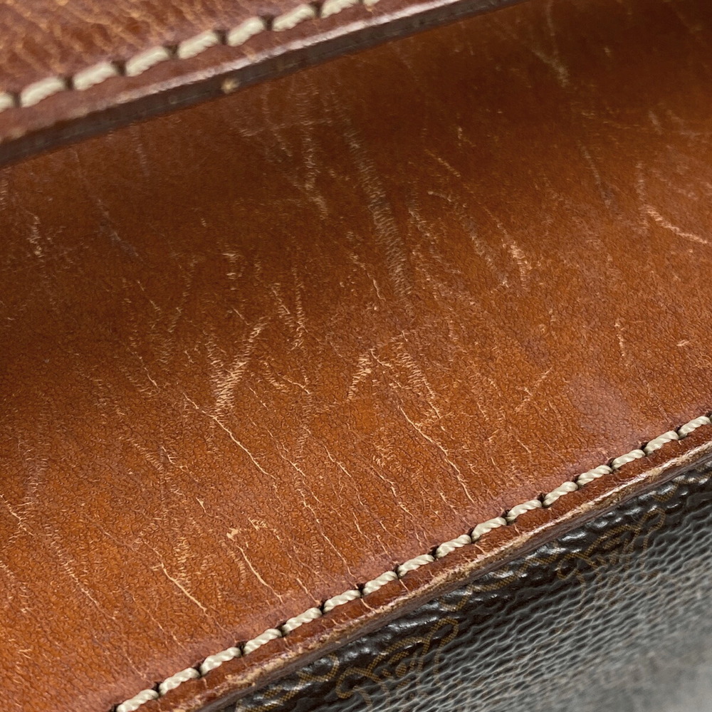 Celine Macadam Vanity Bag Handbag Makeup Clutch Canvas Brown - Picture 3 of 6